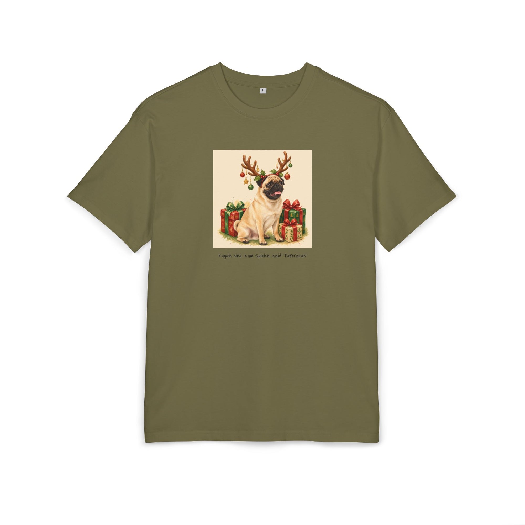 Personalisiertes Oversized Unisex T-Shirt mit Haustier – Frohe Weihnachten
