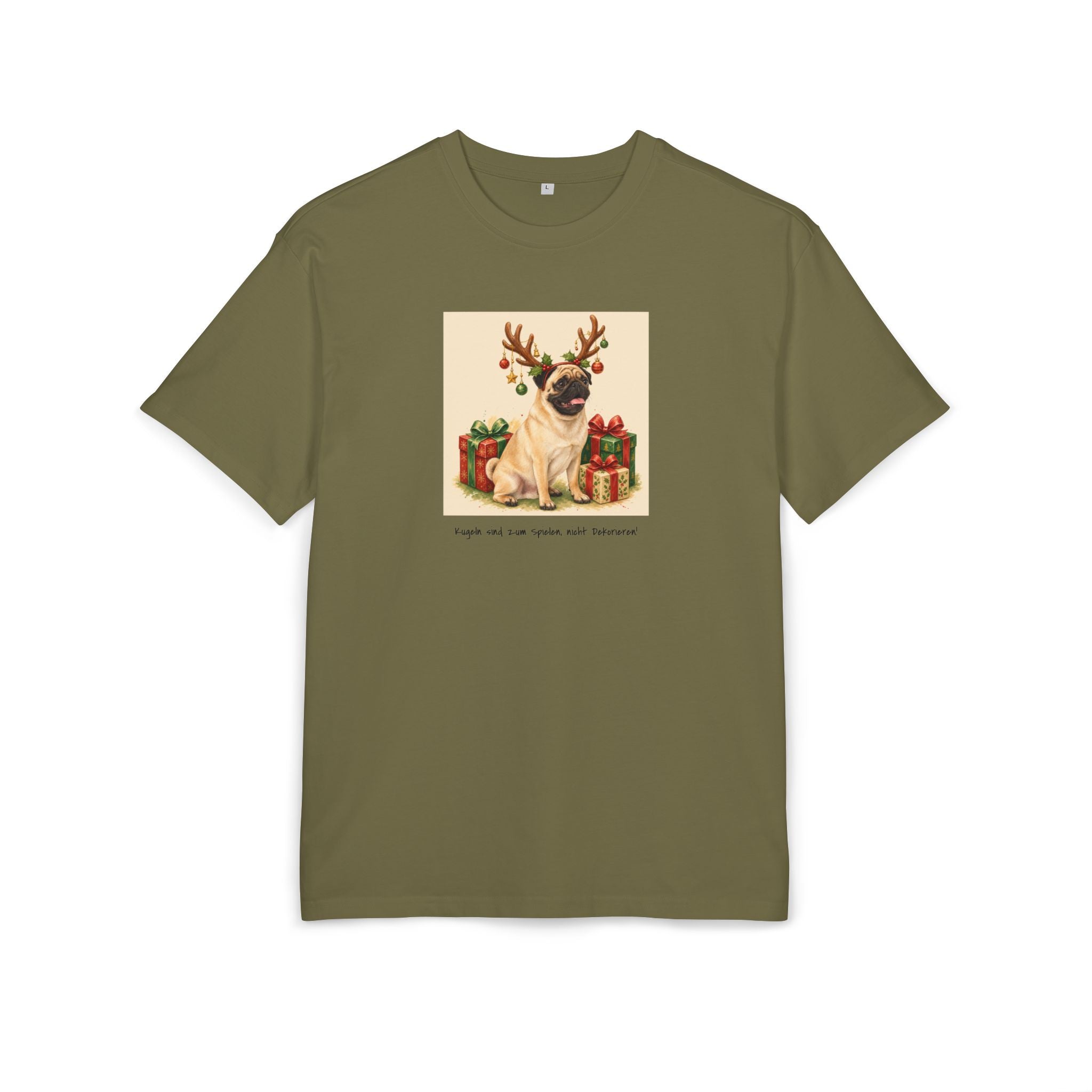 Personalisiertes Oversized Unisex T-Shirt mit Haustier – Frohe Weihnachten