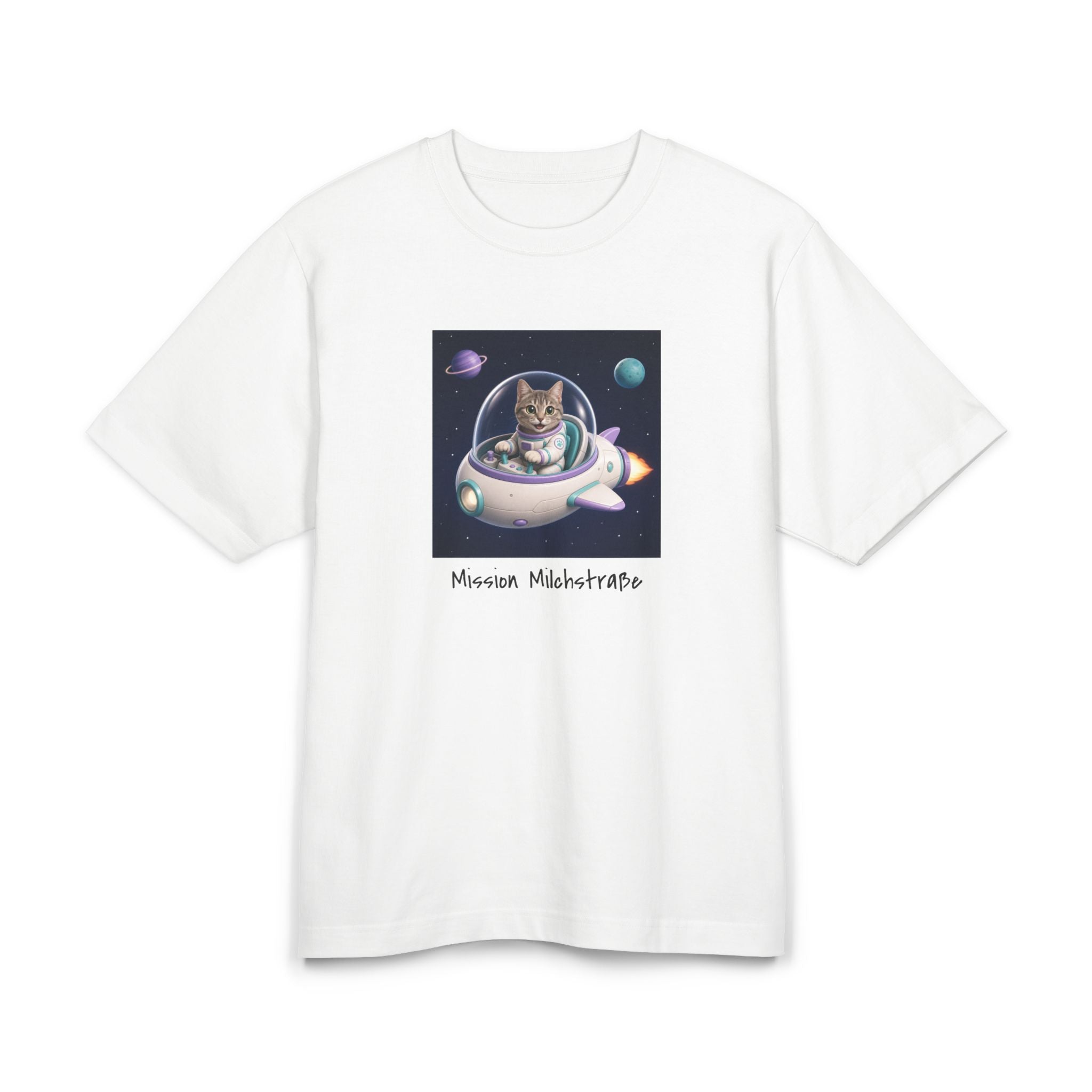 Personalisiertes Premium Unisex T-Shirt mit Haustier – Spaceship
