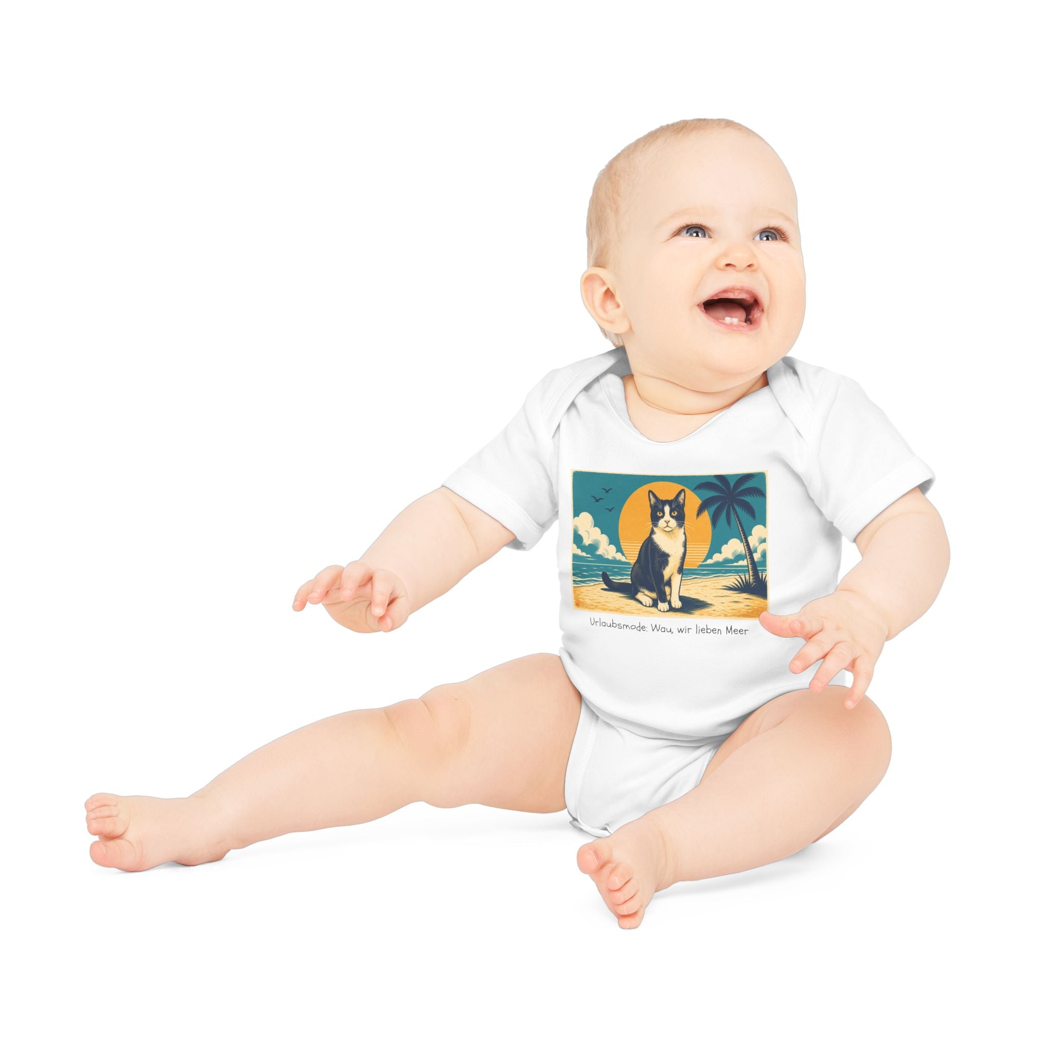 Personalisierter Baby-Body kurzarm Bio Baumwolle – Summer Vibes