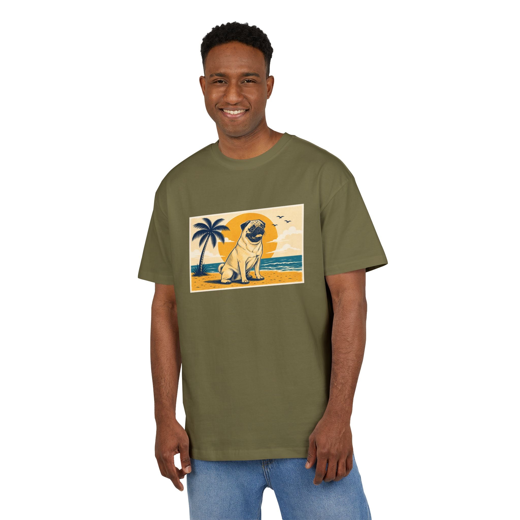 Personalisiertes Oversized Unisex T-Shirt mit Haustier – Summer Vibes