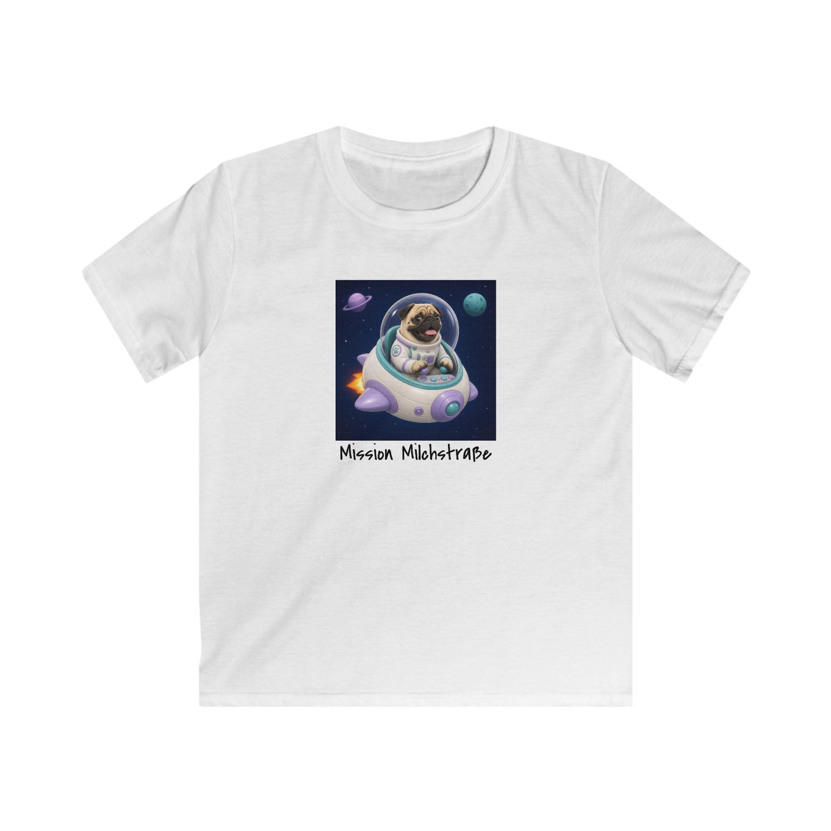 Personalisiertes Kinder T-Shirt mit Haustier – Spaceship