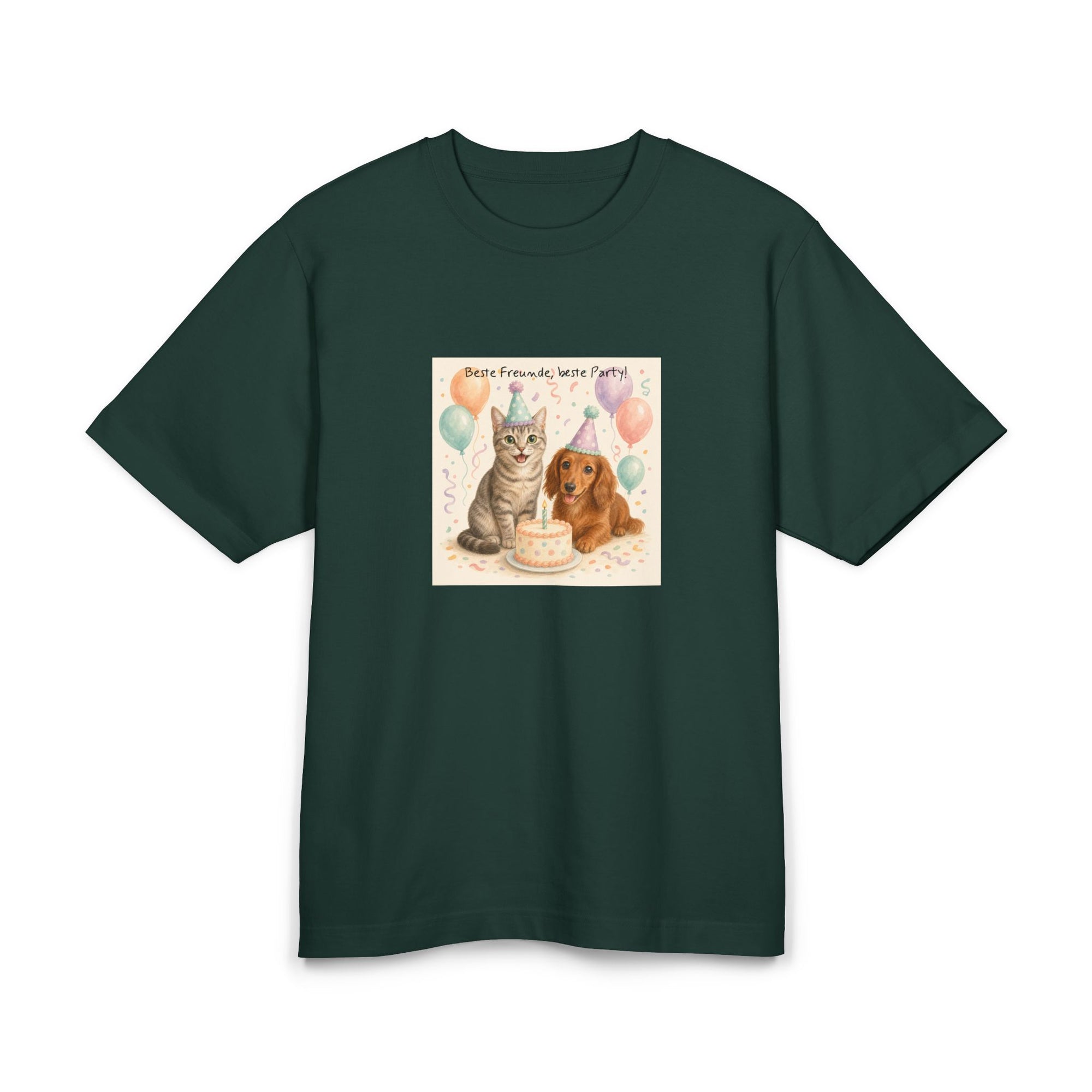 Personalisiertes Premium Unisex T-Shirt mit Haustier – Birthday Time