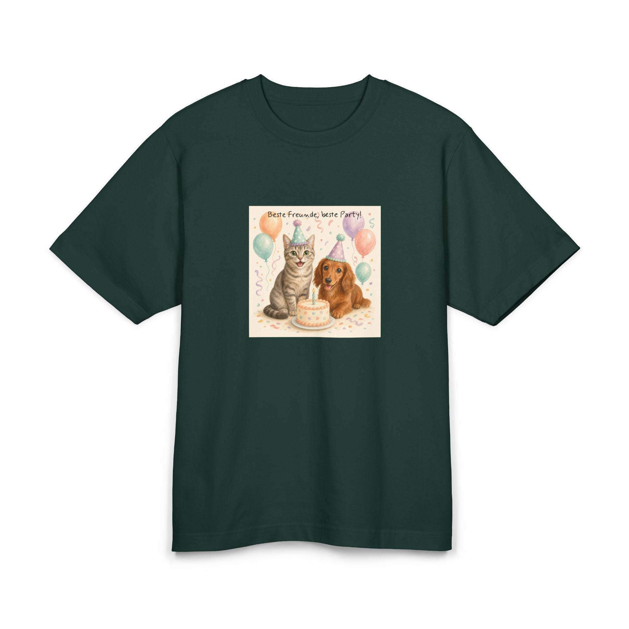 Personalisiertes Premium Unisex T-Shirt mit Haustier – Birthday Time