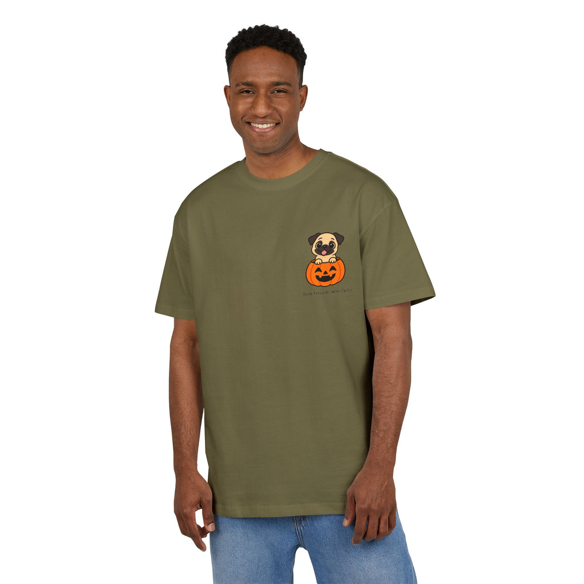 Personalisiertes Oversized Unisex T-Shirt mit Haustier –  Halloween Pet