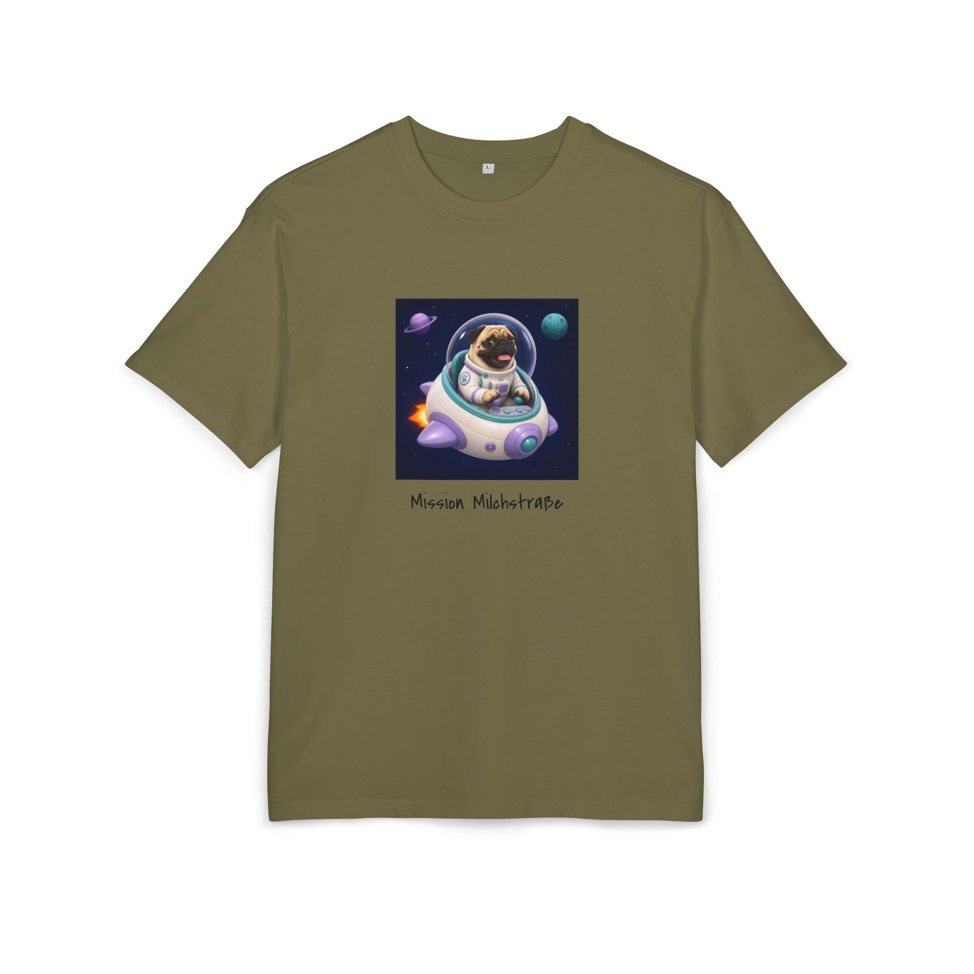 Personalisiertes Oversized Unisex T-Shirt mit Haustier – Spaceship