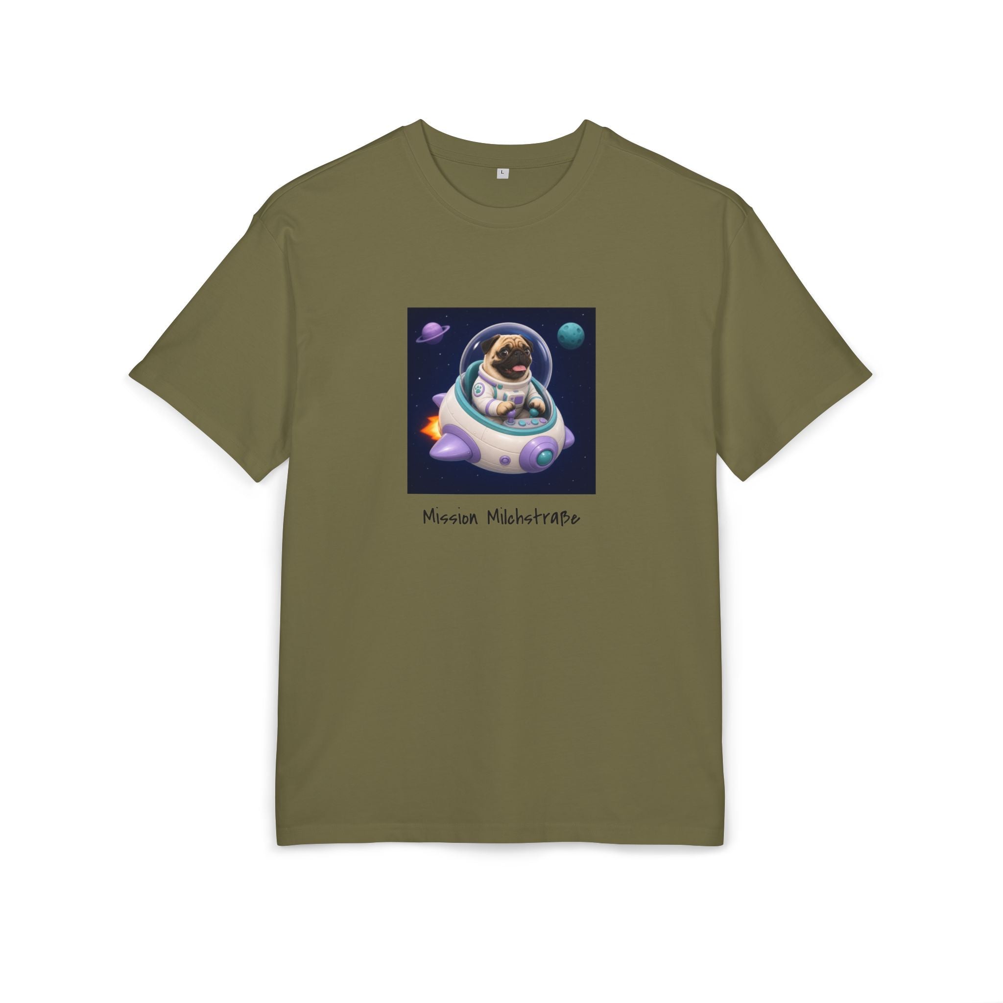 Personalisiertes Oversized Unisex T-Shirt mit Haustier – Spaceship