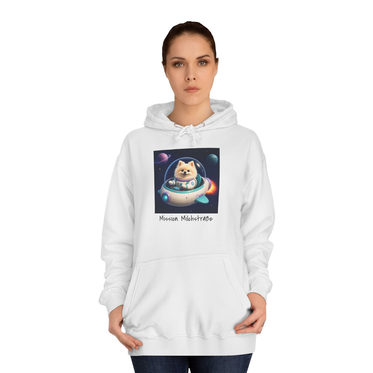 Personalisierter Unisex Hoodie mit Haustier – Spaceship